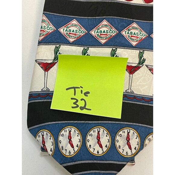 Tabasco Sauce neck tie 57" cocktail drink peppers time made USA silk - Picture 10 of 10